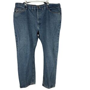 Wrangler Mens Premium Quality Regular Fit Jeans Size 44X30 Cotton Blue Denim